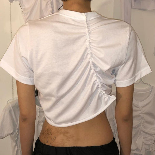 Blusa de Verano con Diseño de Pliegues y Costuras Europeas - Image 10