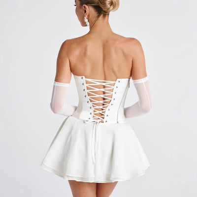 Vestido Tubo Francés de Color Sólido con Mangas - Image 4