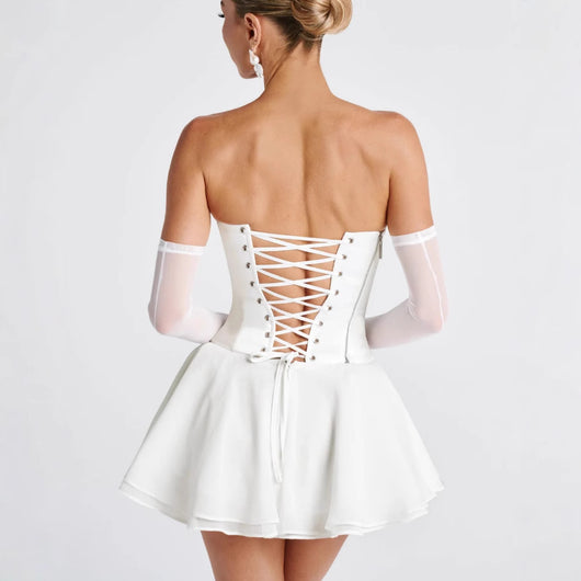 Vestido Tubo Francés de Color Sólido con Mangas - Image 4
