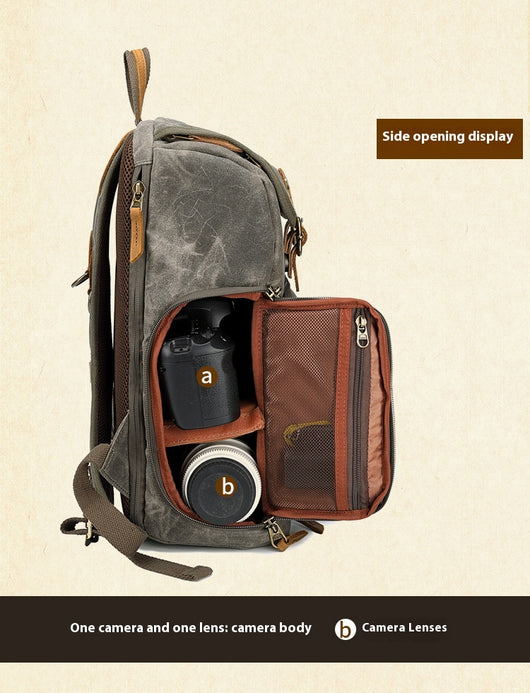 Mochila Cámara SLR Impermeable de Lona - Unisex Profesional - Image 32