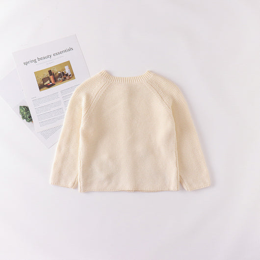 Suéter Infantil de Algodón con Cuello Redondo y Bordado - Image 2
