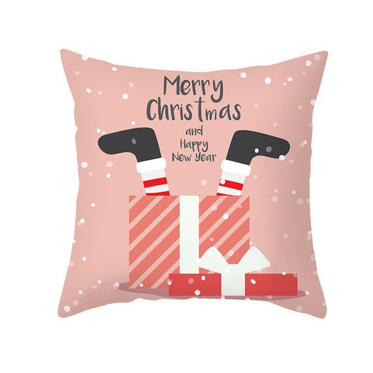 Funda de Almohada Navideña con Diseño de Dibujos Animados en Tela Melocotón - Image 5