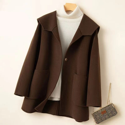 Abrigo de Cachemir Reversible Talla Grande con Cuello Marinero - Image 5