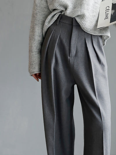 Pantalones de Talle Alto Mujer Pierna Ancha Recta Elegantes - Image 23