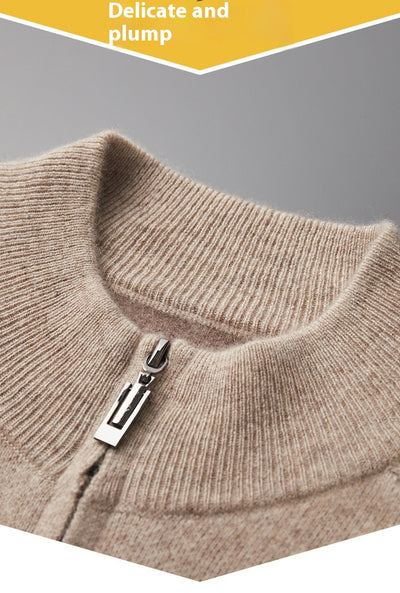 Cardigan de Cuello Alto Grueso con Cierre para Hombre - Suéter Deportivo de Cachemira - Image 28
