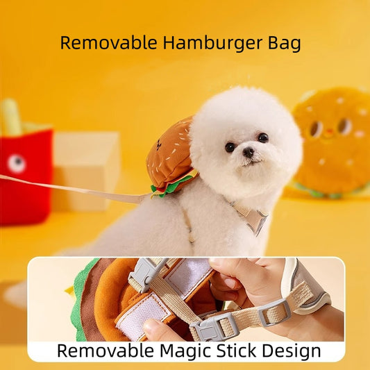 Arnés Ajustable con Correa para Pasear Perros y Gatos - Diseño Hamburguesa a Prueba de Escapes - Image 2