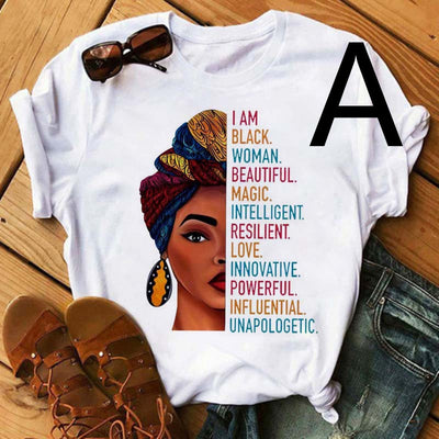 Camiseta Estampada Mujer African Black Girl - Manga Corta - Image 49