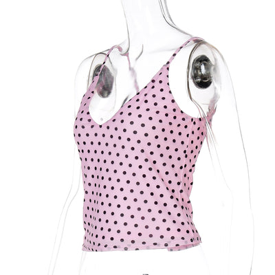 Enterizo Polka Dot Escote V Ajustado Sexy con Tirantes - Image 23