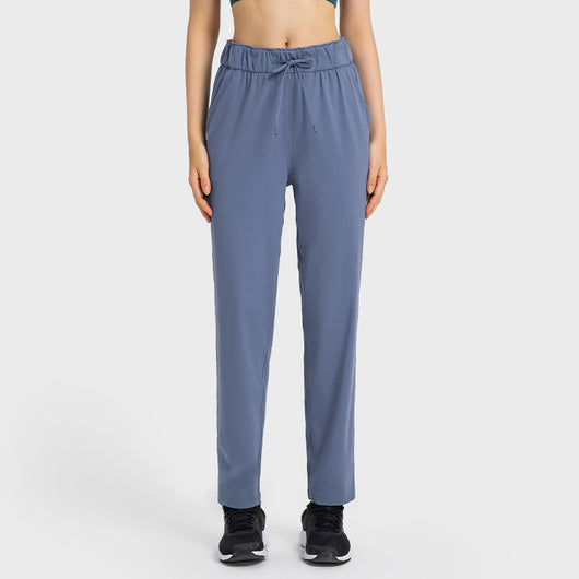 Pantalones Rectos Cintura Elástica Ajustable para Mujer