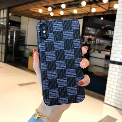 Funda para Teléfono de Cuero con Patrón Cuadriculado - Image 7