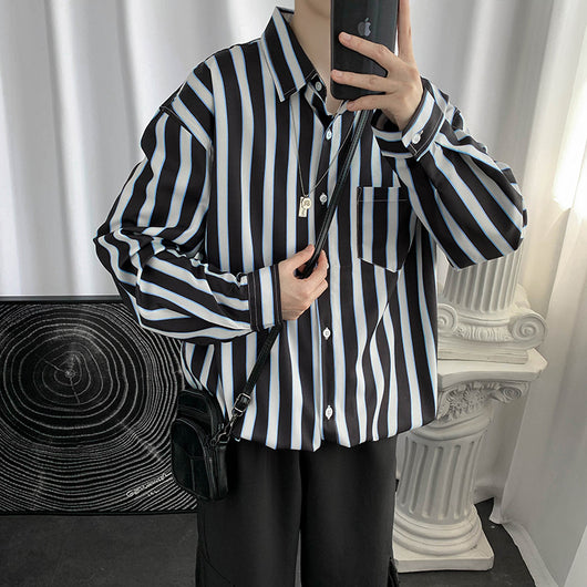 Camisa Manga Larga Bloques de Color Estilo Hong Kong - Image 14