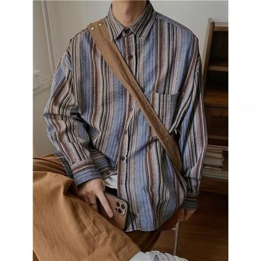 Camisa Abrigo de Pana a Rayas con Mangas Largas - Image 2