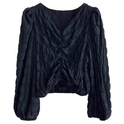 Blusa de Chifón con Escote V y Diseño Plisado - Image 25