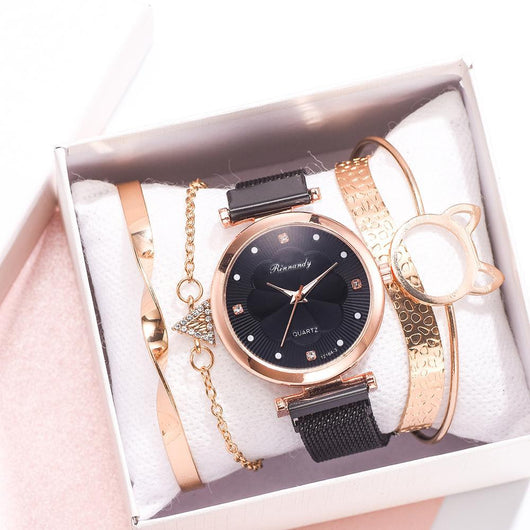 Set de Reloj para Dama con Correa de Malla de Aleación y Brazalete - Image 30