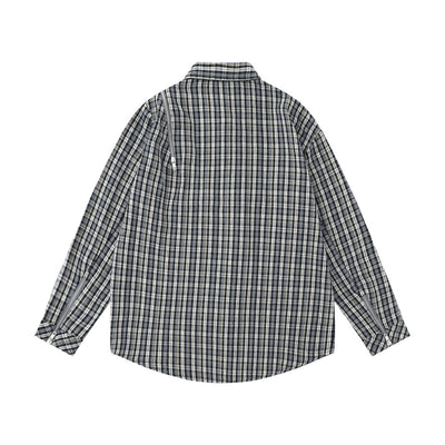 Camisa de Manga Larga a Cuadros con Bolsillo Bordado para Hombre - Image 13
