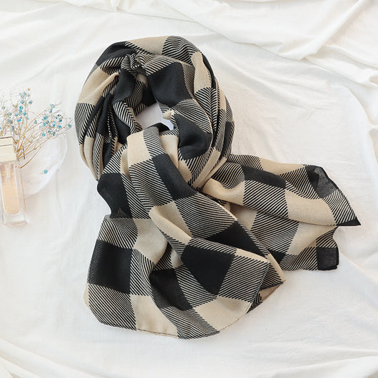 Bufanda Otoño Invierno Algodón Lino - Estilo Moderno y Versátil - Image 3