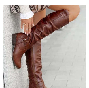 Botas Altas con Cierre Lateral y Tacón Bajo para Mujer - Image 10
