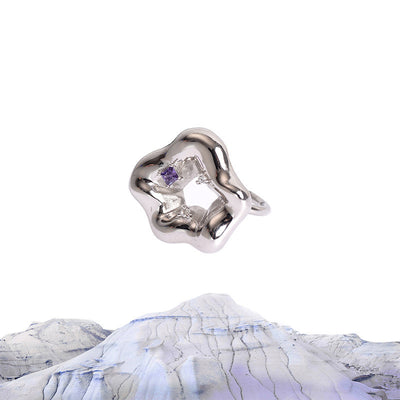 Anillo de Plata Esterlina con Cristal Flor de Mañana y Diamante para Mujer - Image 7