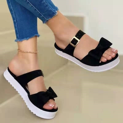 Sandalias Planas de Gamuza con Moño para Mujer - Image 13