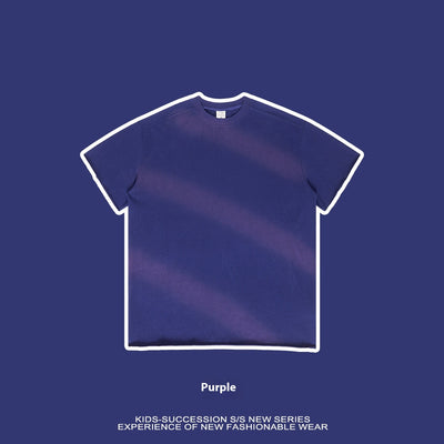 Camiseta de Algodón Puro Estilo Retro Americano con Degradado para Niños y Niñas - Image 4