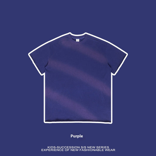 Camiseta de Algodón Puro Estilo Retro Americano con Degradado para Niños y Niñas - Image 4
