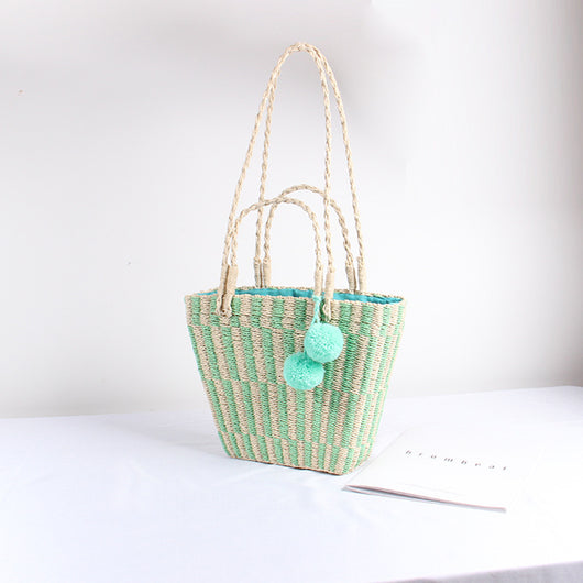 Bolsa de Playa Coreana Estilo Vacaciones - Bandolera Tejida para Mujer - Image 9