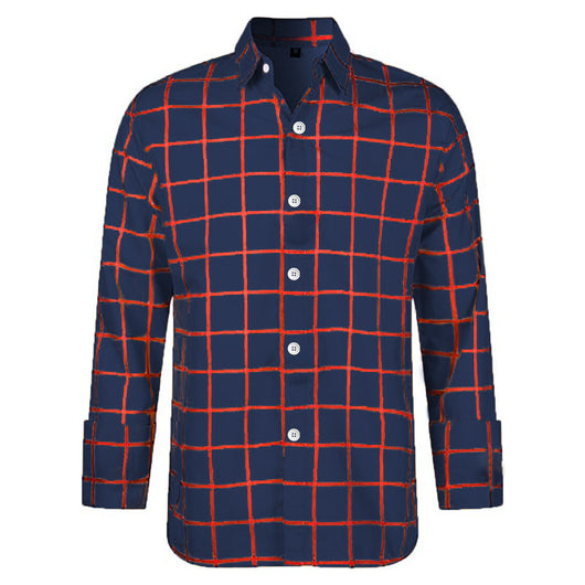 Camisa Cuadros Británica Elástica Suelta Manga Larga Solapa Estampada - Image 30