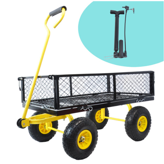 Carrito de Jardín de Acero con Asa Giratoria y Laterales Desmontables - Image 3