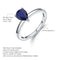 S925 Sterling Plateado Inlaid Tapered Natural Color Treasure Amethyst Ring Swiss Kyanite US Code No.5