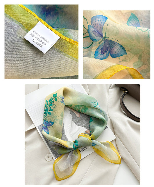 Pañuelo de Seda Chiffon Elegante y Versátil para Mujer - Image 4