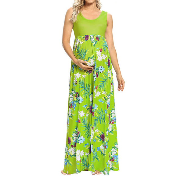 Vestido de Maternidad con Estampado y Costura Clásica