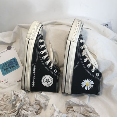 Zapatillas Retro Altas de Lona Negra Estilo Estudiante - Image 13