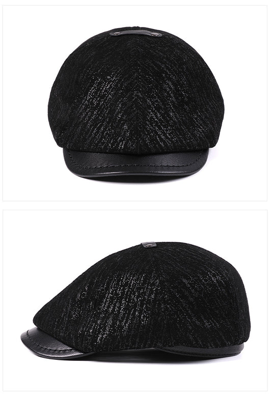 Gorra Boina Vintage Estilo Newsboy Inglés con Piel de Oveja y Visor Octagonal - Image 14