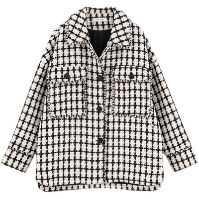 Saco Cuadros Tweed Suelto y Versátil - Image 9