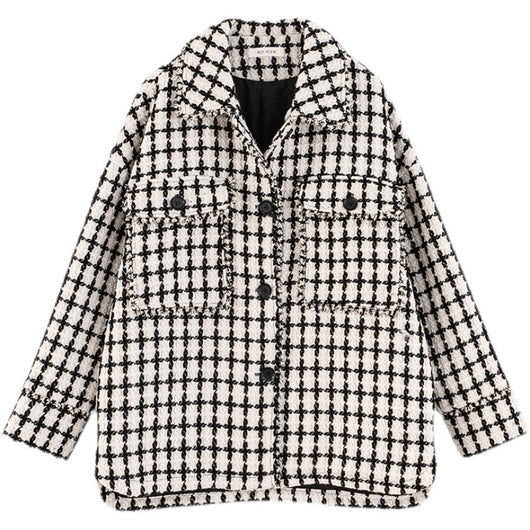 Saco Cuadros Tweed Suelto y Versátil - Image 9
