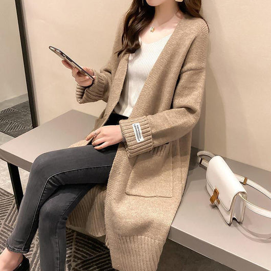 Cardigan Tejido Escote V Mujer - Abrigo Midi Otoño Invierno - Image 10