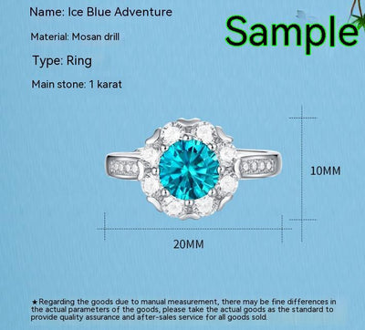 Anillo de Plata S925 Azul Hielo Elegante para Mujer - Image 13