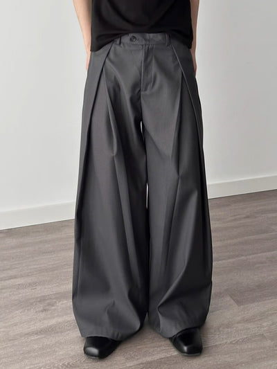 Pantalones Holgados Drapeados Hasta el Piso para Hombre - Image 23