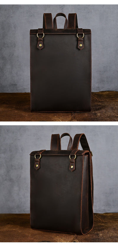 Mochila Vintage de Cuero Crazy Horse Grande para Hombre - Image 16