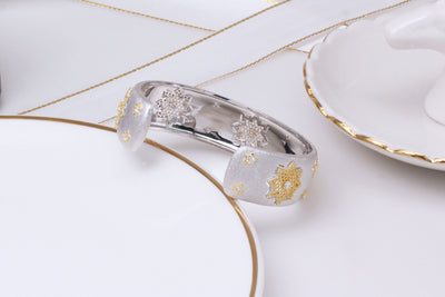 Pulsera Copo de Nieve Dividido en Plata 925 con Baño de Oro - Image 4
