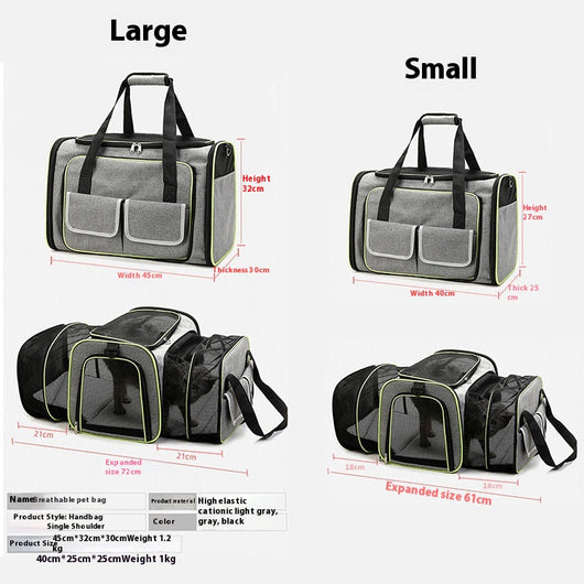 Transportín Felino Extensible Portátil con Ventilación Mejorada - Image 3