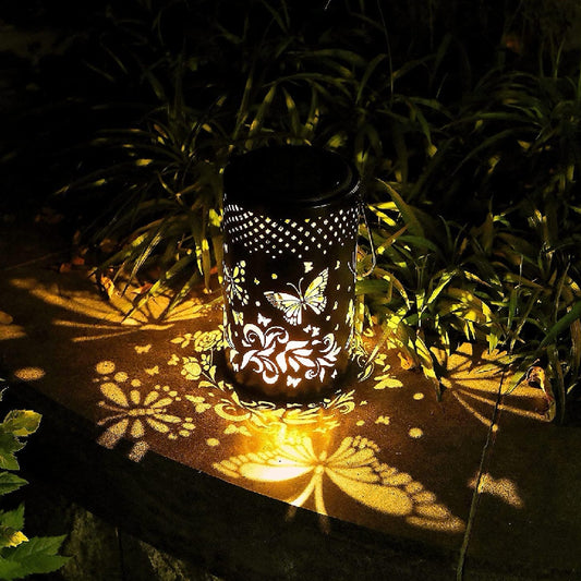 Lámpara Solar Mariposa Decorativa con Proyección de Luz para Jardín