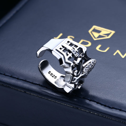 Anillo de Ancla Hueca en Plata 925 Estilo Punk Vintage para Hombre - Image 3