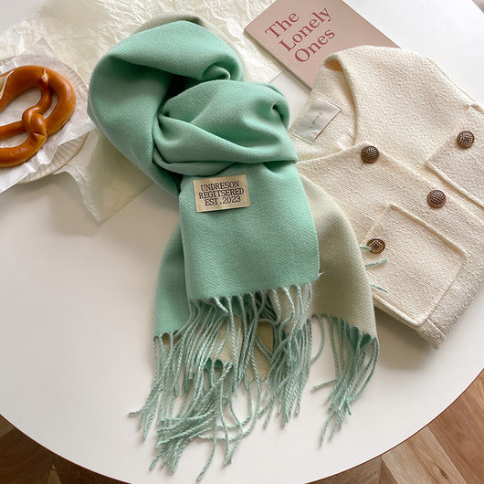 Bufanda de Cachemira para Mujer - Combinación de Colores Otoño Invierno - Image 6