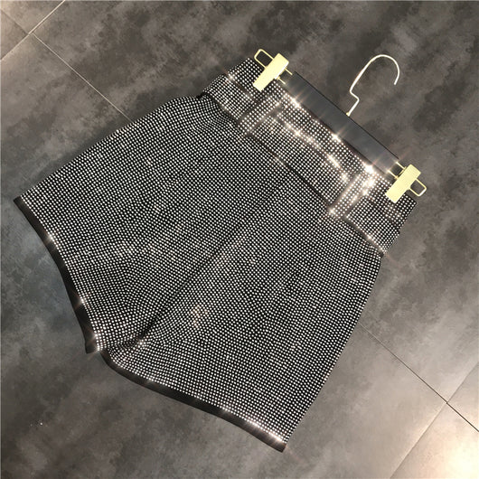 Cinturón de Moda Primavera con Cristales Brillantes - Shorts Versátil de Efecto Piel - Image 12