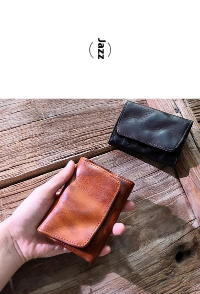 Billetera Corta de Cuero Vacuno Estilo Retro para Hombre - Image 20