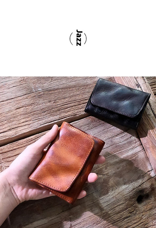Billetera Corta de Cuero Vacuno Estilo Retro para Hombre - Image 20