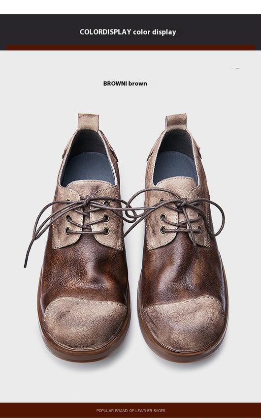 Zapatos de Cuero Genuino Hechos a Mano Estilo Británico Otoñal para Hombre - Image 9
