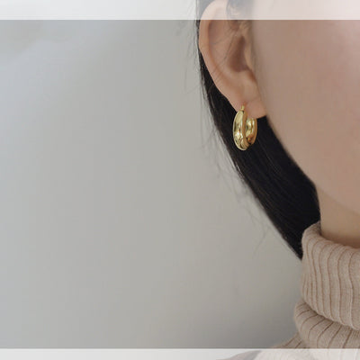 Aretes de Plata Esterlina Oversized Diseño Moderno - Image 16
