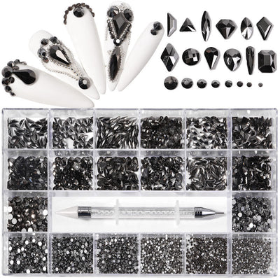 Organizador de Joyería Manicura 21 Compartimentos con Caja de Vidrio y Bolígrafo de Diamante - Image 5